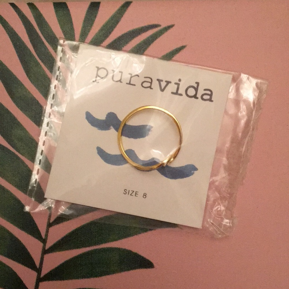 Puravida gold wave ring size 8